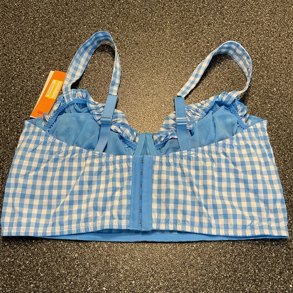 NWT Colsie Blue Gingham Bralette XL - Picture 2 of 5